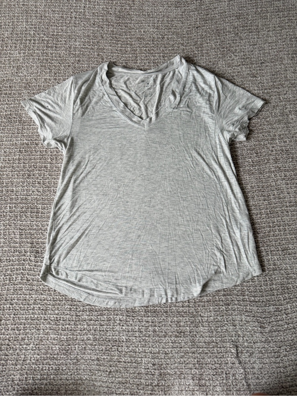 American Eagle Outfitters Soft V-Neck Tee - Light Gray
